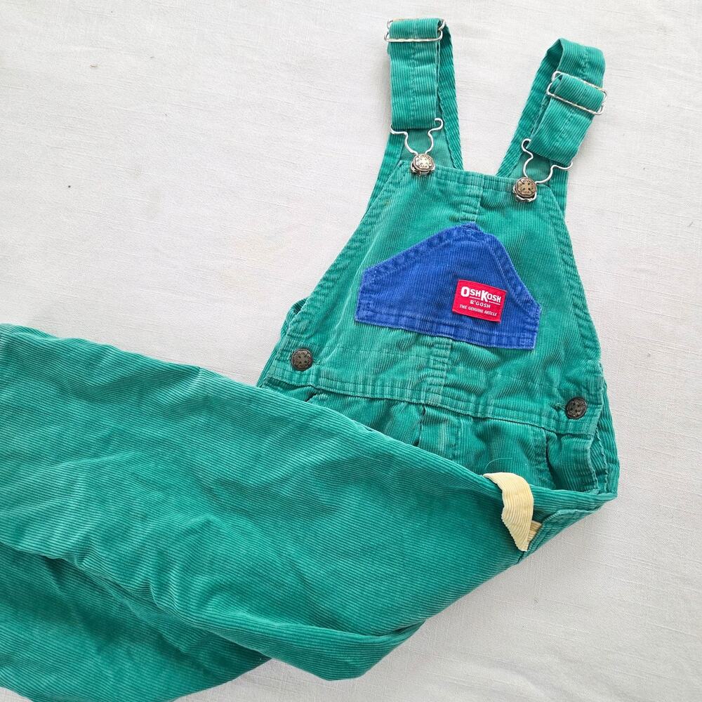 Vintage Oshkosh Color Block Overalls 4t